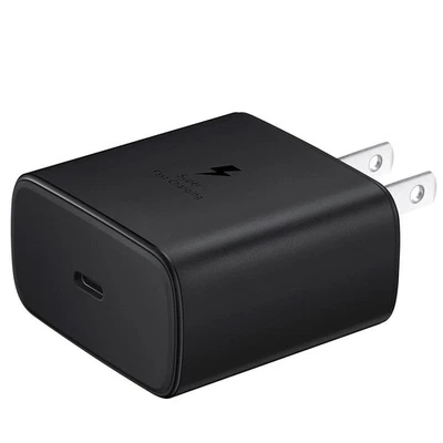 USB C Fast Charger Cube 45W PD Adapter for Samsung S25 S24 S23 S22 S21 Black - Image 1 of 4