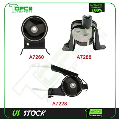 Montaje de motor de transmisión de motor 3 piezas para Toyota Echo 1,5 L 2000-2005 A7228 A7260 Foto 1 de 4