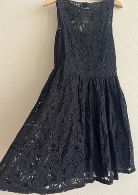 Nuevo Vestido Polo Ralph Lauren Negro Encaje Fiesta Fiesta Niña Talla 8 Foto 1 de 4