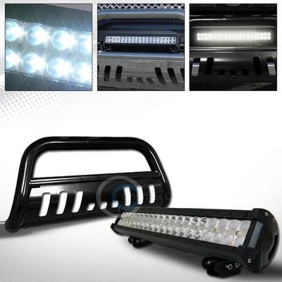 Fits 05-11 Dodge Dakota Blk Bull Bar Bumper Grille Guard+120W LED Fog Light Foto 1 de 2