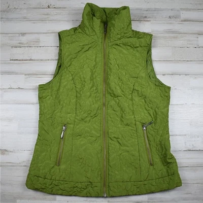 Christopher & Banks lightweight green quilted full zip up vest Women's medium  - Image 1 of 4