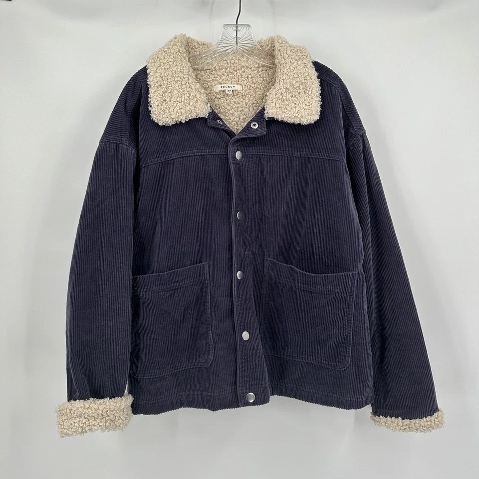 Abrigo Pacsun Mujer Y2K Pana Tareas Chaqueta Granero Talla XS/S Grunge Indie Sherpa Foto 1 de 4