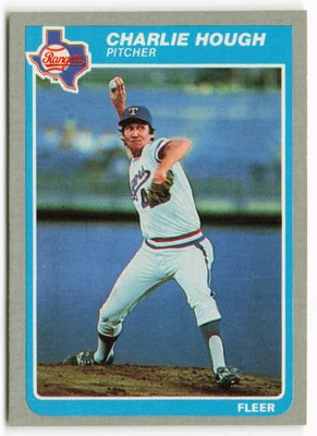 1985 Charlie Hough Fleer - Texas Rangers - Image 1 of 2