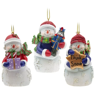 Adornos colgantes iluminadores de muñecos de nieve navideños, juego de 3 Foto 1 de 4