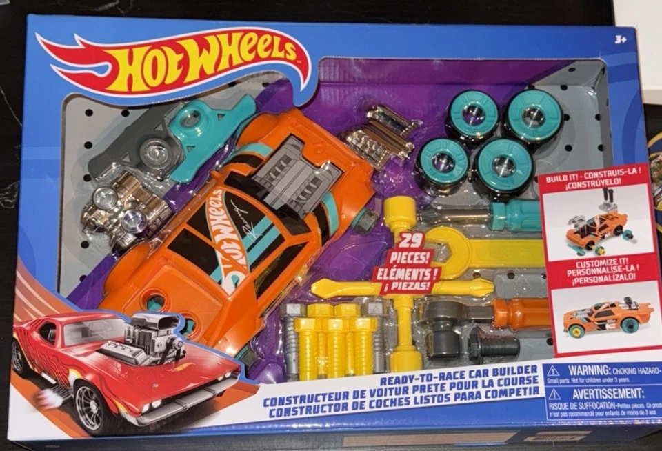 Hot Wheels Ready to Race Car Builder Set with Tools 29 Pieces Brand New In Box - Image 1 of 1
