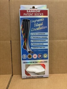 Sankom Compression Socks White/Tan Plus Size I Improves Blood Circulation - Picture 1 of 3