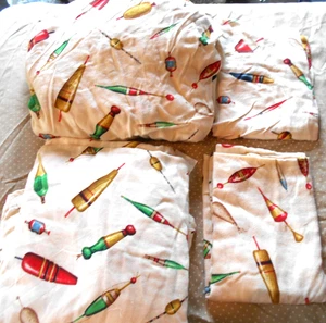 Angeln Bobber Fischausrüstung Flanell Bettwäsche-Komplettset Queen Size Spannbetttücher - Bild 1 von 6