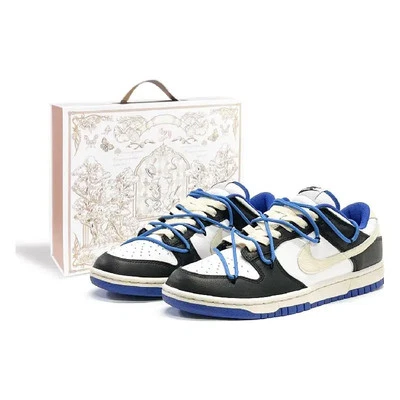 【Customize】Nike Dunk Low White Black Game Royal-FD9064-110 - Image 1 of 4
