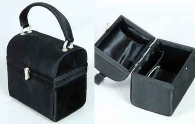 Bolso de mano de noche estilo caja satinado negro de colección JOSEPH BAGS con pedrería de cristal Foto 1 de 4