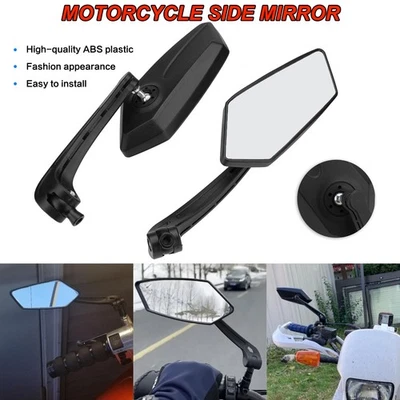 Black Motorcycle Rear View Side Mirrors For Suzuki DRZ400 DRZ400S DRZ400SM DR350 Foto 1 de 4