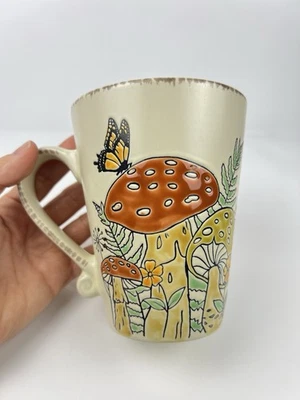 Taza de café champiñones 17 oz boho mariposa gres caprichoso espectro Alice Foto 1 de 4