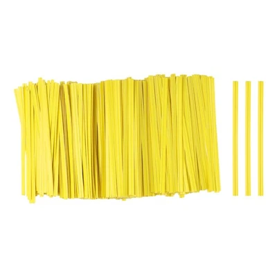 1000 piezas Corbatas Giratorias Bolsa 3.5" Reutilizables Papel Kraft Corbata Giratoria para Pan, Amarillo Foto 1 de 4