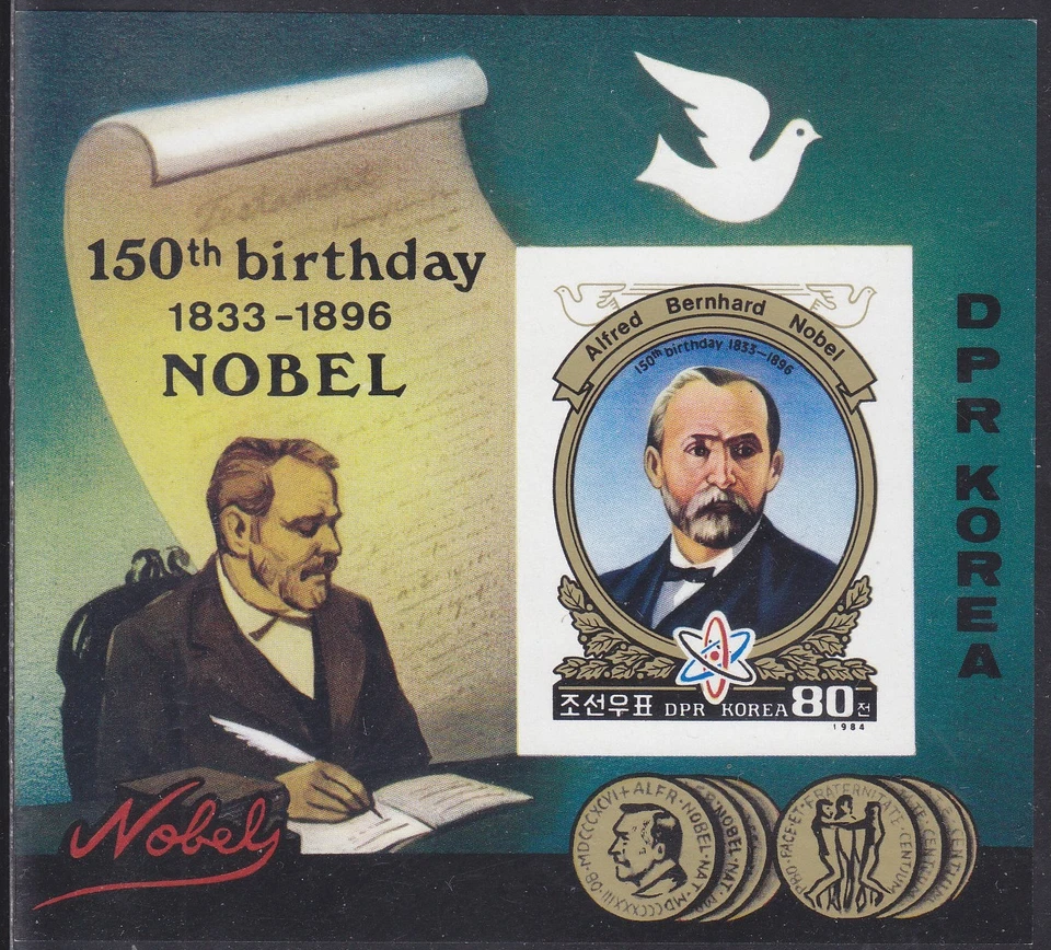 Corea - 1984 Imperforado - MNH - (SS 180) Alfred Nobel Foto 1 de 1