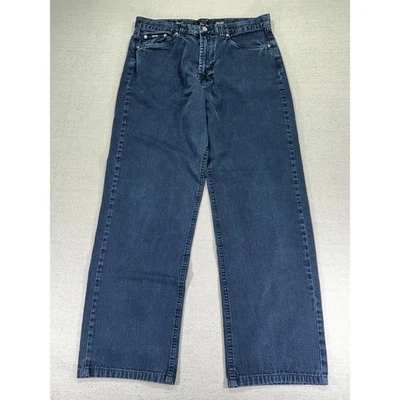 Jean BOSS HUGO BOSS Para hombres 34 ALABAMA Lavado Oscuro Denim Pierna Recta Ancha Foto 1 de 4