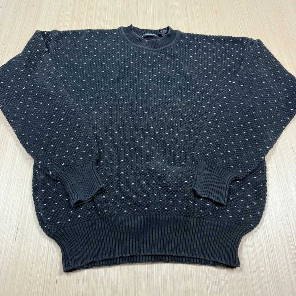 Suéter Vintage Liz Claiborne Birdseye Mujer’s XL Blanco y Negro Pescador Años 90 Foto 1 de 4