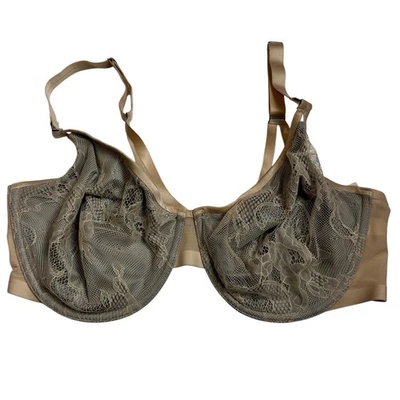 Sujetador SPANX Copas Almohada Cobertura Completa Beige Encaje Con Aros 38DD Foto 1 de 4