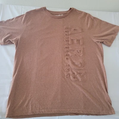 Camiseta Aeropostale Para Hombre Marrón Gráfico Logo Elevado Cuello Redondo Talla 2XL Foto 1 de 4