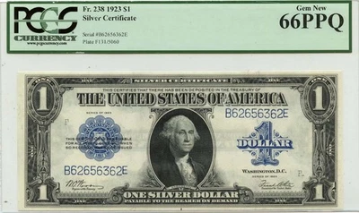 1923 $1 Silver Certificate FR#238 PCGS GEM 66 PPQ - Image 1 of 2