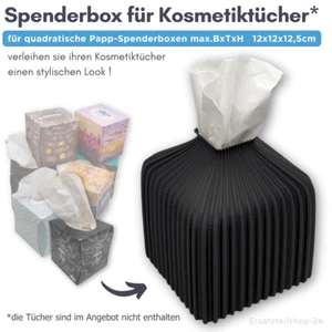 Kosmetiktücherbox, schwarz, Box Kosmetiktücher, passend f. Tempo, Kleenex Tücher - Bild 1 von 2