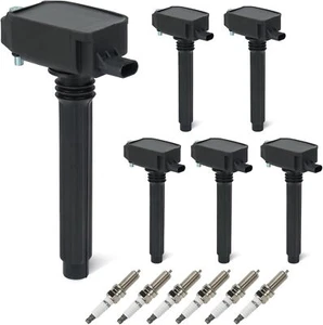 Set of 6 Ignition Coils Pack 6 Iridum Spark Plugs Cherokee Chrysler Pacifica Ram - Picture 1 of 8