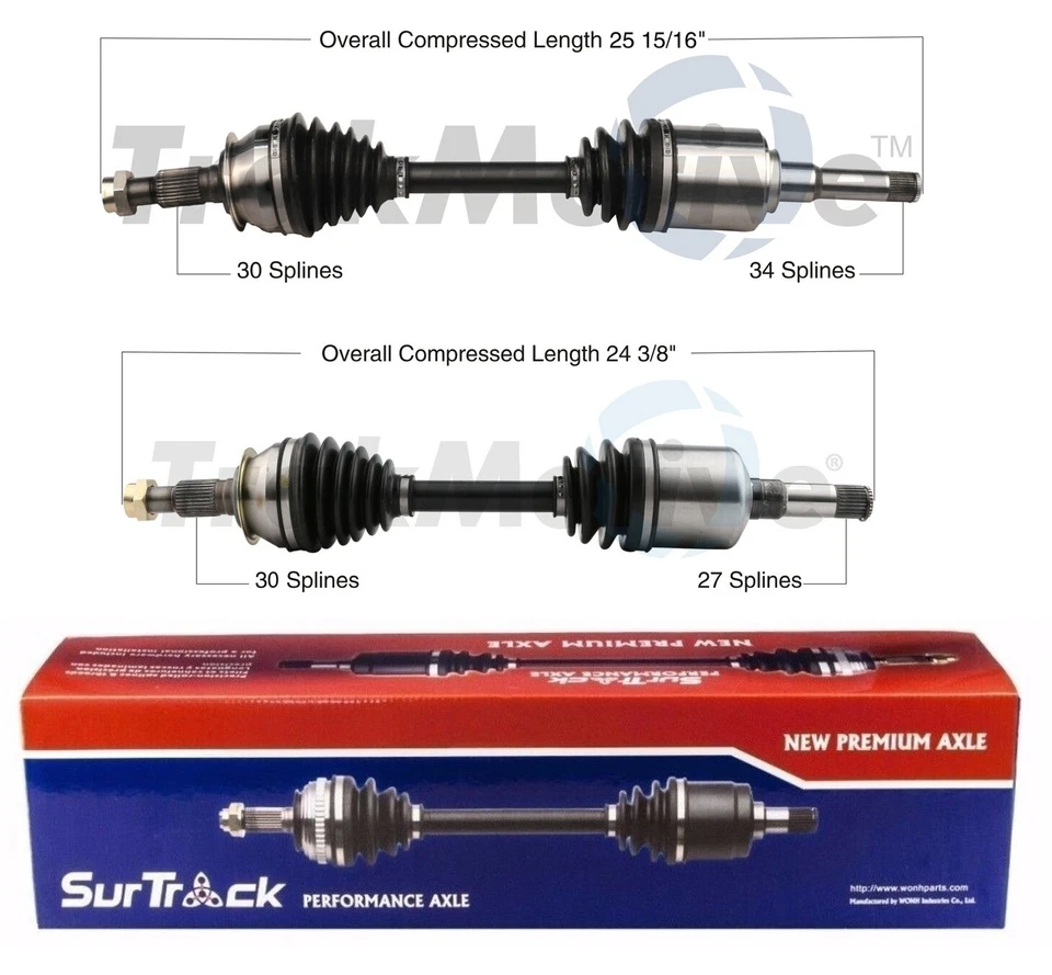 Juego de 2 ejes delanteros CV SurTrack para Chevrolet Impala Buick Regal Foto 1 de 1