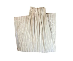 Custom Luxury Beige Curtain Damask Stripe Sateen Cotton Pinch Pleat Panel Wide - Picture 1 of 13