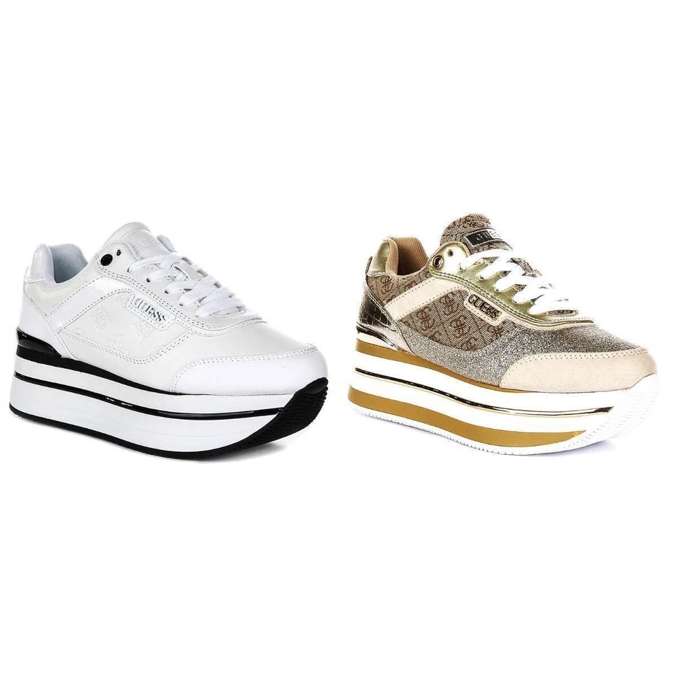 GUESS Hansin Active Donna Plateau Donna da Ginnastica Beige Marrone UK 3 - 7 - Immagine 1 di 1