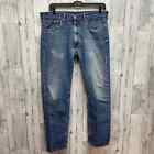 Levis 505 Mens 38W 34L Distressed 100% Cotton Classic Fit Denim Blue Jeans