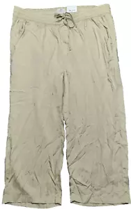 St Johns Bay Women Plus 0X Biscotti Easy Fit Crop Pull-On Lyocell Pants NEW - Picture 1 of 11