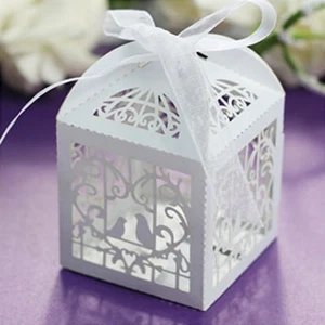 300x white favour boxes Laser cut wedding favour bridal party bomboniere boxes - Picture 1 of 3