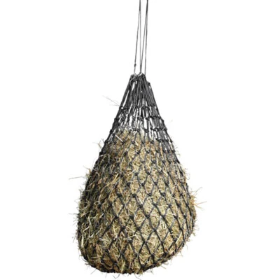 Mangiatoia sacca rete stretta porta fieno foraggio per cavalli da box concorso - Immagine 1 di 4