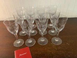 12 Red Cut Palm Wine Glasses In Baccarat Crystal (Price Per Unit) - Picture 1 of 10