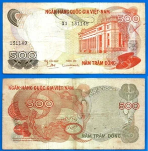 Vietnam South 500 Dong 1970 Prefix X1 Banknote Asia Free Shipping Worldwide - Picture 1 of 3