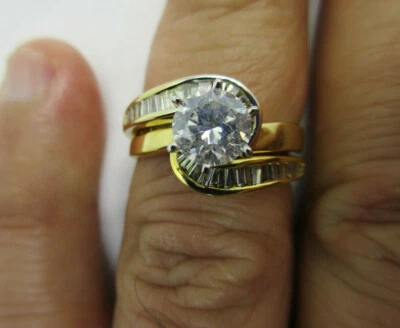 1.70 Carat 18K Gold Diamond Engagement Ring Set Center=1.02 Carat  Value=$12,750 - Image 1 of 4