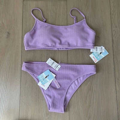 Conjunto de bikini Roxy para mujer Aruba cobertura moderada grande e inferior mediano púrpura Foto 1 de 4