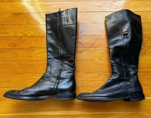 Vintage Tall Black Riding Boots - Size 8 - Picture 1 of 8