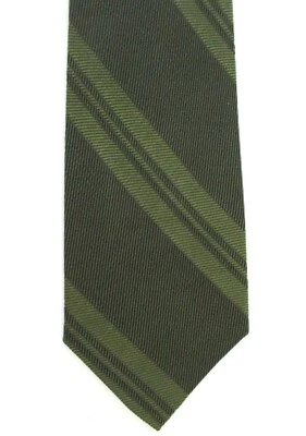 Corbata de jazz delgada a rayas diagonales verde oscuro claro de colección años 60 Rat Pack Foto 1 de 4