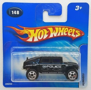 2004 Hot Wheels Humvee Police #148 Black Short Card - Picture 1 of 2