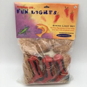 Vtg Primal Lite Fun Lights 10 String Red Blow Mold Cowboy Boots & Skulls1990s - Imagen 1 de 6