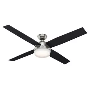 Hunter 60" Brushed Nickel 3 Speed Remote Light Ceiling Fan - Picture 1 of 1