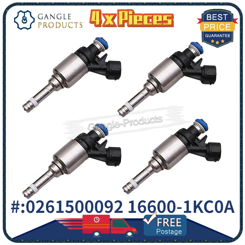 Juego (4) Inyectores de Combustible 0261500092 16600-1KC0A Para Nissan Juke 2011-2014 1.6L Foto 1 de 4