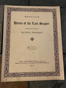 Vintage 1927 Hymn of the Last Supper by Victoria DeMarest Sheet Music High Voice - Picture 1 of 6