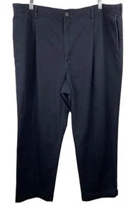 Lands End Traditional Fit Navy Blue Chino Pants Mens Size 42x28 Adjustable Waist - Picture 1 of 10
