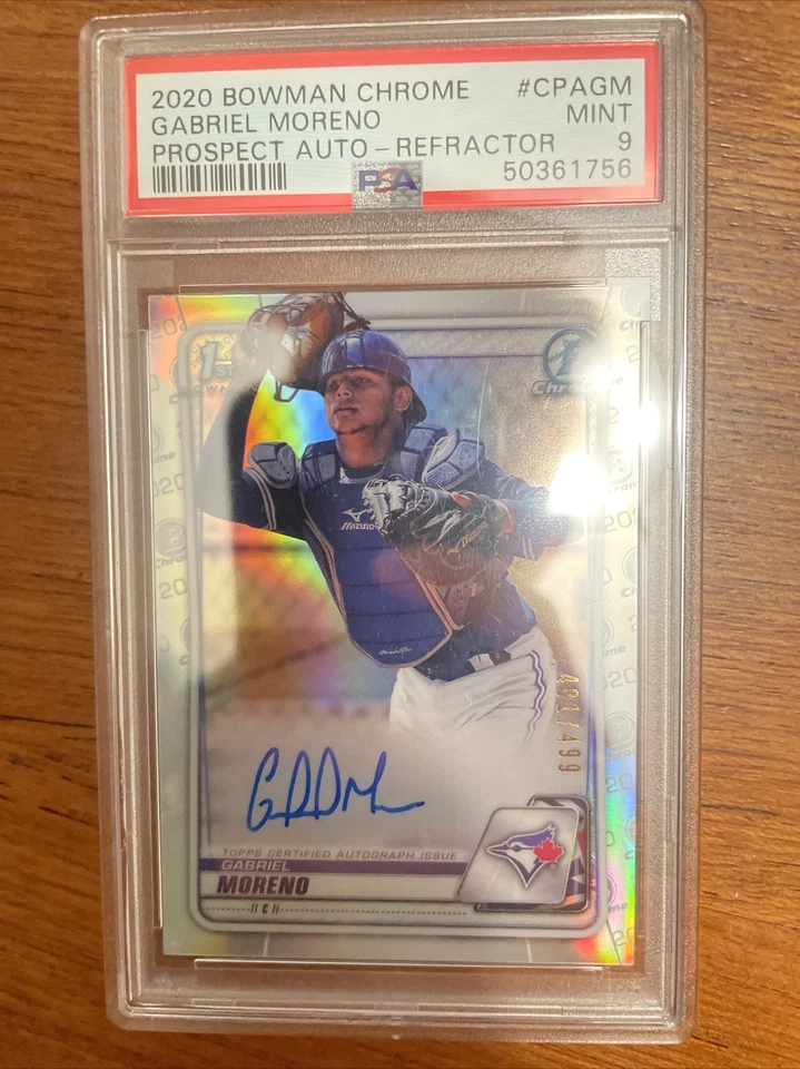 2020 Bowman Chrome - Gabriel Moreno - First Auto Refractor /499 PSA 9 - Image 1 of 1