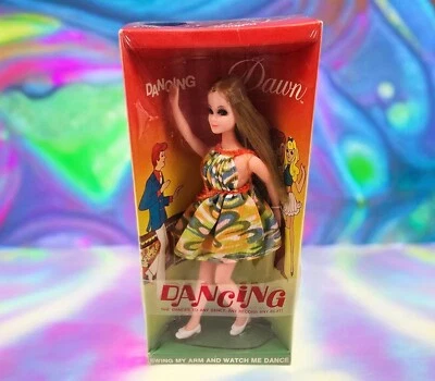 Vintage 1970 Topper Dancing Dawn Doll Swirl Mini Dress Sealed in Box MIB NRFB - Image 1 of 4