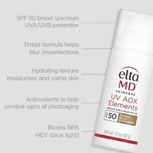 EltaMD UV AOX Elements Tinted Mineral Face Sunscreen restore premature aging NEW - Picture 1 of 5