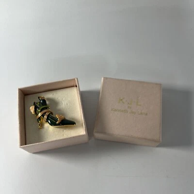 Broche broche zapato esmaltado para mujer KJL Kenneth Jay Lane salir lucha contra el cáncer de mama Foto 1 de 3