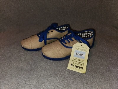 Zapatos de lona TOMS para jóvenes color tostado/azul talla 3Y nuevos con etiquetas sin caja Foto 1 de 4