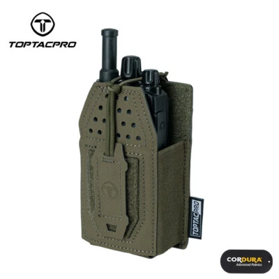 TOPTACPRO Tactical Mini Radio Pouch MOLLE Mag Pouch Walkie-talkie Multi Function - image 1 of 4