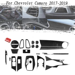 Juego completo de 27 pegatinas de cubierta interior de fibra de carbono para Chevrolet Camaro 17-19-A - Imagen 1 de 11